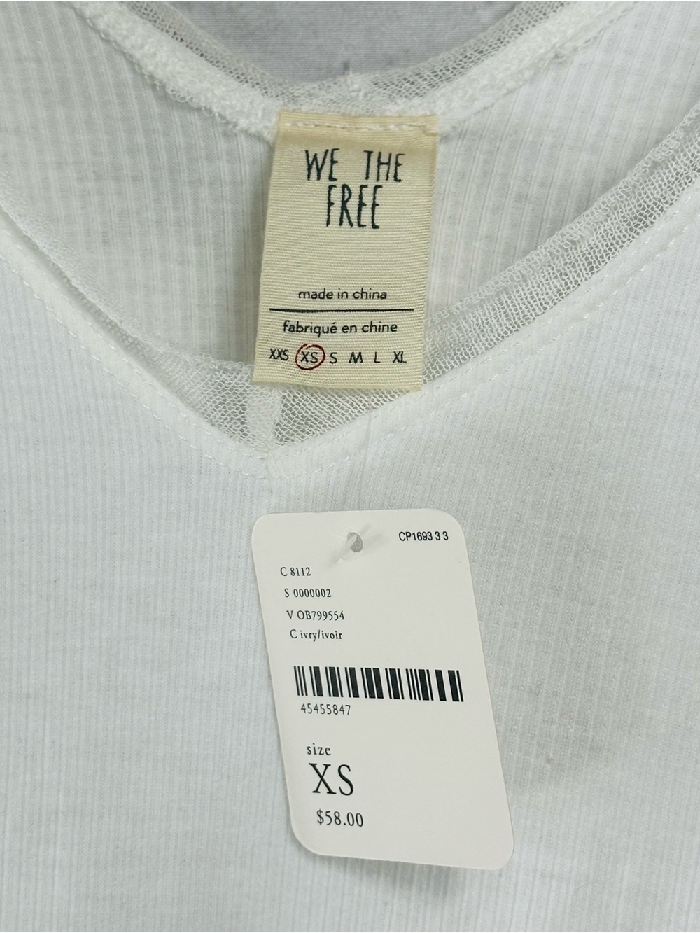 NWT Free People Tangerine Long Sleeve White Top Size XS - Picture 9 of 9
